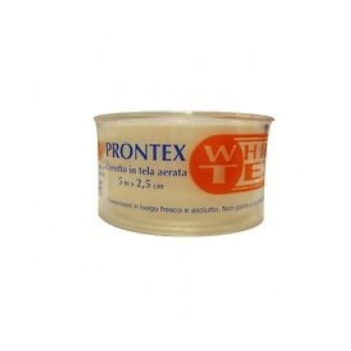 SAFETY PRONTEX WHITE TEX CEROTTO IN TELA AERATA 5M X 2,5CM