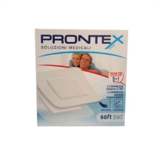 SAFETY PRONTEX SOFT PAD COMPRESSE ADESIVE IN TNT 5 PEZZI+COMPRESSA ADESIVA IMPERMEABILE 