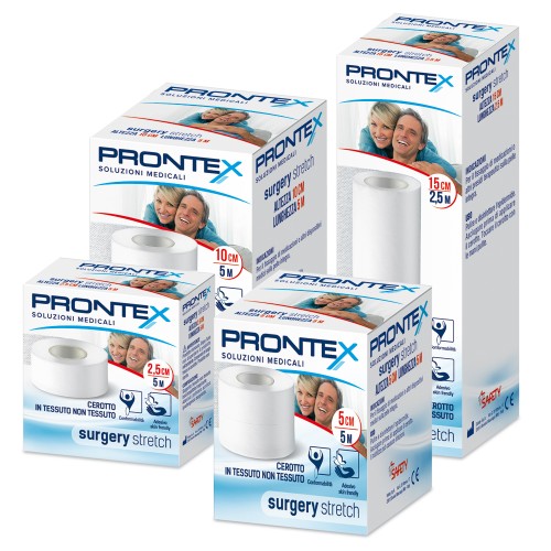 SAFETY PRONTEX SURGERY STRETCH CEROTTO TNT ROCCHETTO ADESIVO IPOALLERGENICO 5 M X 10 CM