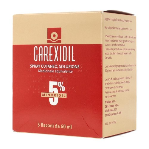 CAREXIDIL 3 FLACONI SOLUZIONE CUT 60ML 5%