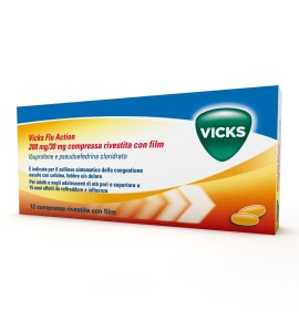 VICKS FLU ACTION 12CPR200+30MG