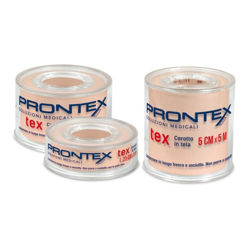 SAFETY PRONTEX TEX CEROTTO TELA ROSA FISSAGGIO MEDICAZIONI 5 M X 5 CM 1 PEZZO