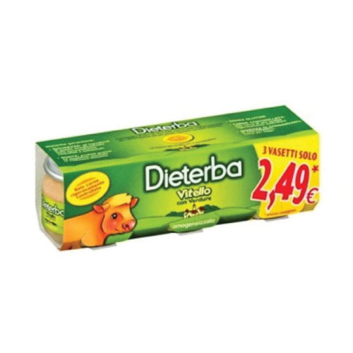 DIETERBA OMOGENIZZATO CON CARNE DI VITELLO 3PZ 