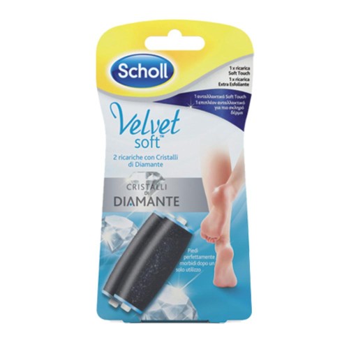 DR. SCHOLL VELVET SOFT RICARICA CON CRISTALLI DI DIAMANTE SOFT TOUCH 2 PEZZI