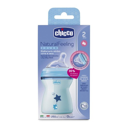 CH BIB NAT-FEEL 2M+ BOY 250ML